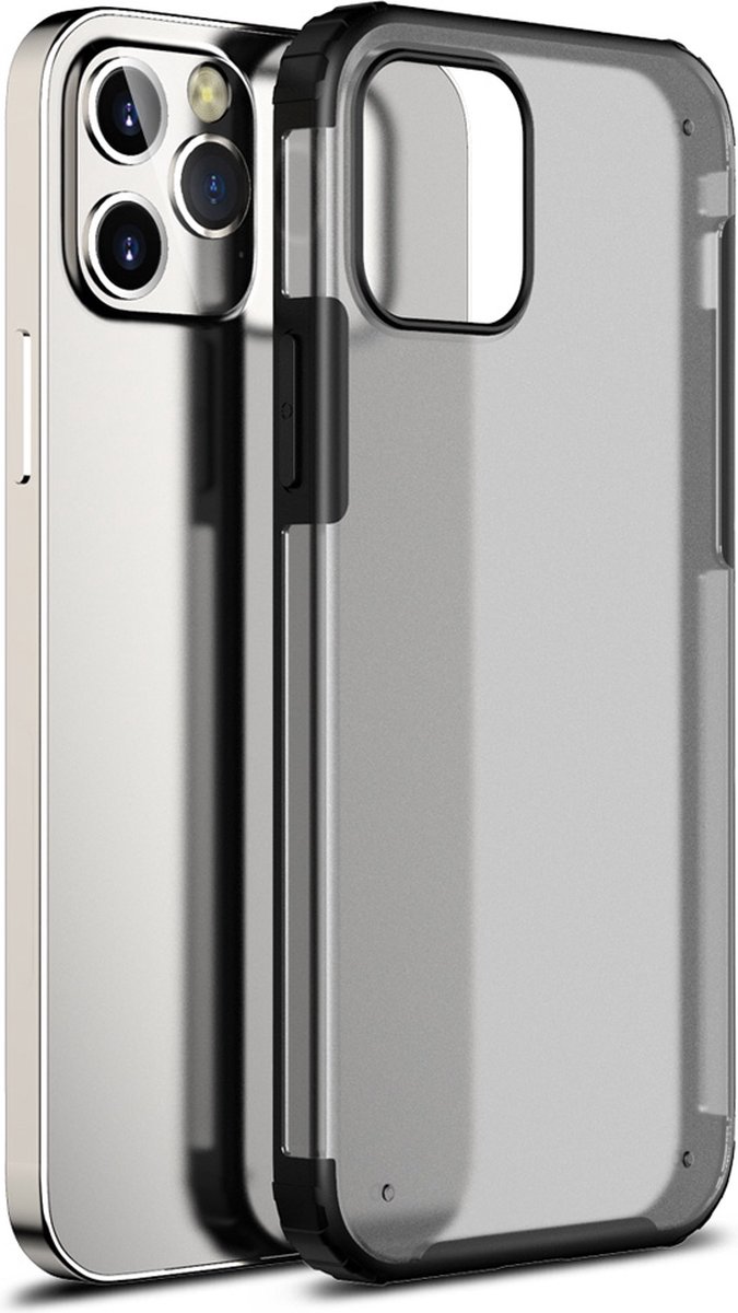 Mobiq - Clear Hybrid Hoesje iPhone 12 Mini - Zwart/Transparant