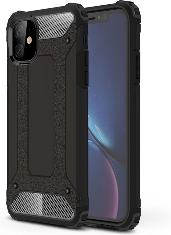 Mobiq - Rugged Armor Case iPhone 11 - zwart