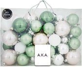 Kerstballen Groen en Wit - 80 stuks – Kerstboom