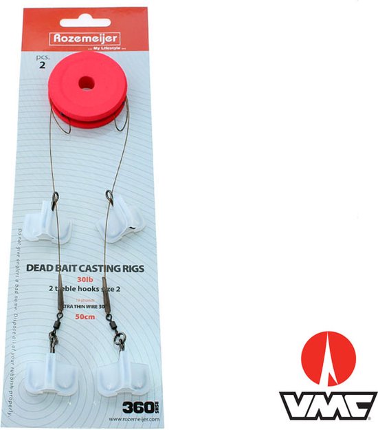 Rozemeijer Deadbait Casting Rigs - 50cm - 30lb - 2 Treble Hooks Size 2 van Rozemeijer — afbeelding 3