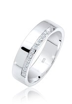 Elli PREMIUM Dames Ring Damesring Basic met diamanten (0,06 ct.) in 925 sterling zilver