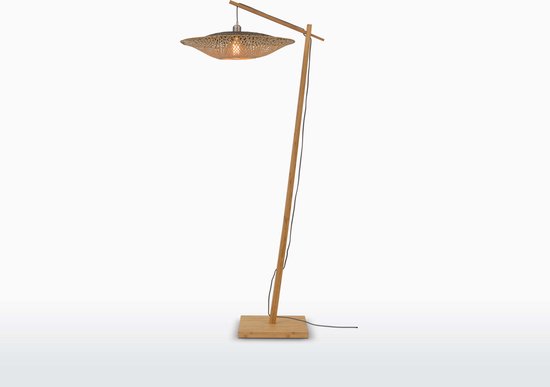 GOOD&MOJO Vloerlamp Kalimantan - Bamboe - 80x60x176cm - Scandinavisch,Bohemian - Staande lamp voor Woonkamer - Slaapkamer