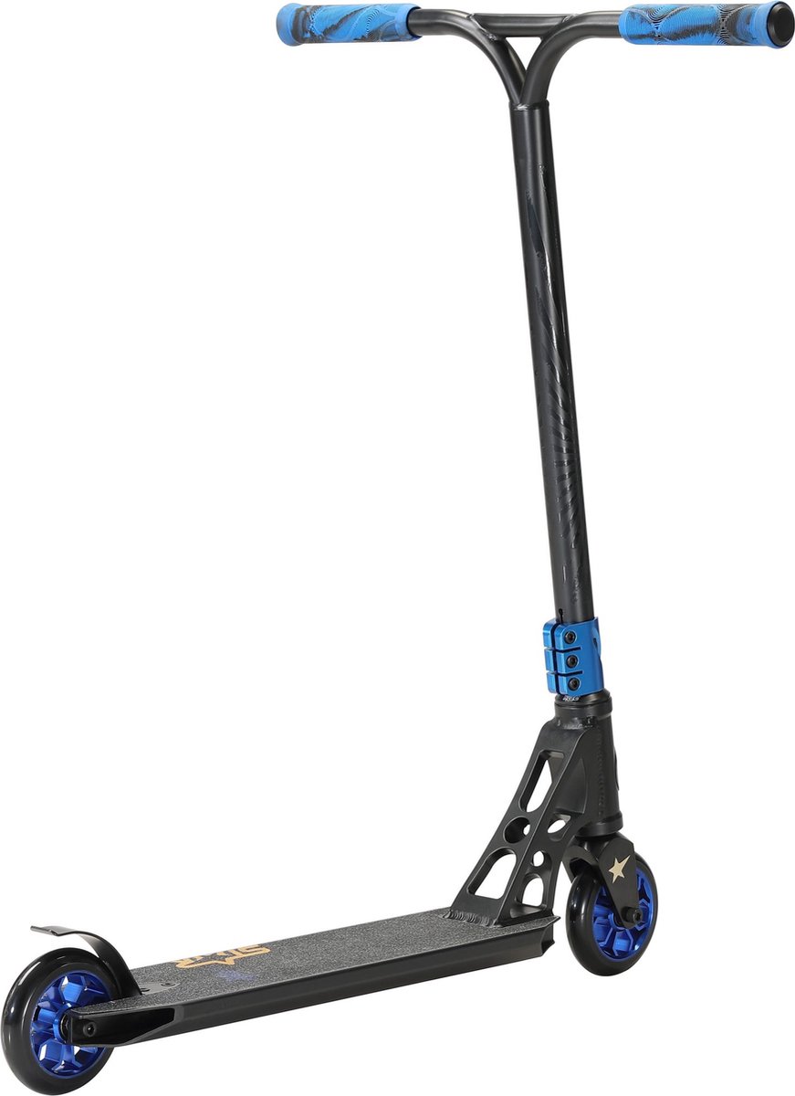 STAR SCOOTER Freestyle Jump alu stuntstep, 110mm Pro Trick Roller, zwart blauw