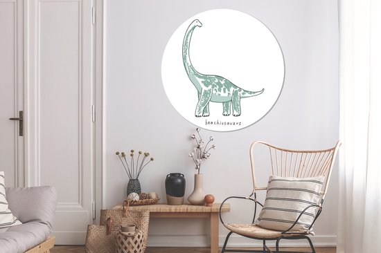Cercle Mural - Cercle Mural Intérieur - Chambre d'Enfant - Dinosaurus - Brachiosaure - ⌀ 150 cm - Décoration murale - Peintures Ronds