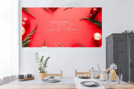 Stickers muraux - Film autocollant - Noël - Père Noël - Rouge - 160x80 cm - Film adhésif - Stickers muraux Chambre d'enfant - Papier peint autocollant