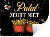 Stickers Stickers muraux - Frites - Vintage - Citation - 40x30 cm - Feuille adhésive - Cadeau pour femme - Cadeau pour homme