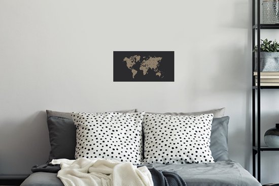 Stickers muraux - Carte du Wereldkaart - Imprimé Léopard - Animaux - 40x20 cm - Film Adhésif