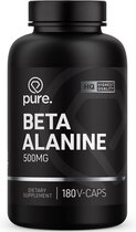 PURE Beta Alanine - 500mg - 180 V-Caps - aminozuur - vegan capsules