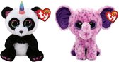 Ty - Knuffel - Beanie Boo's - Paris Panda & Eva Elephant
