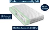 2-Persoons Matras -POCKET HYBRID 7 ZONE 25 CM - Gemiddeld ligcomfort - 180x200/25