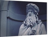 Standbeeld van Leonardo da Vinci in Florence - Foto op Canvas - 60 x 40 cm