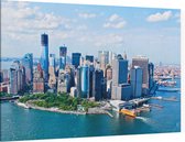 Wijdse luchtfoto van New York Financial District - Foto op Canvas - 150 x 100 cm