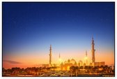 Grote Sjeik Zayed Moskee in de schemering van Abu Dhabi - Foto op Akoestisch paneel - 225 x 150 cm
