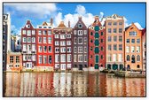Typisch Hollandse koopmanshuizen in hartje Amsterdam - Foto op Akoestisch paneel - 90 x 60 cm