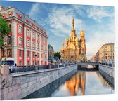 Kathedraal op het Bloed aan het Gribojedovkanaal in Sint-Petersburg - Foto op Plexiglas - 60 x 40 cm
