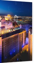 Diverse hotels en casino's in nachtelijk Las Vegas - Foto op Plexiglas - 60 x 90 cm