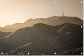 Zonsondergang achter de Hollywood Hills bij Los Angeles - Foto op Tuinposter - 120 x 80 cm