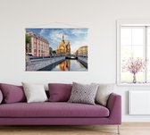 Kathedraal op het Bloed aan het Gribojedovkanaal in Sint-Petersburg - Foto op Textielposter - 60 x 40 cm