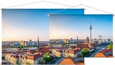 Stijlvolle skyline van Berlijn met beroemde televisietoren - Foto op Textielposter - 120 x 80 cm
