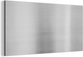 Wanddecoratie Metaal - Aluminium Schilderij Industrieel - Metaal print - Zilver - Lijn - Grijs - Structuur - 80x40 cm - Dibond - Foto op aluminium - Industriële muurdecoratie - Voor de woonkamer/slaapkamer