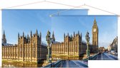 Close-up van de Big Ben op een zonnige ochtend in Londen - Foto op Textielposter - 60 x 40 cm