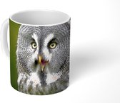 Mok - Koffiemok - Vogel - Uil - Grijs - Mokken - 350 ML - Beker - Koffiemokken - Theemok