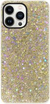 ADEL Premium Siliconen Back Cover Softcase Hoesje voor iPhone 13 Pro - Bling Bling Glitter Goud