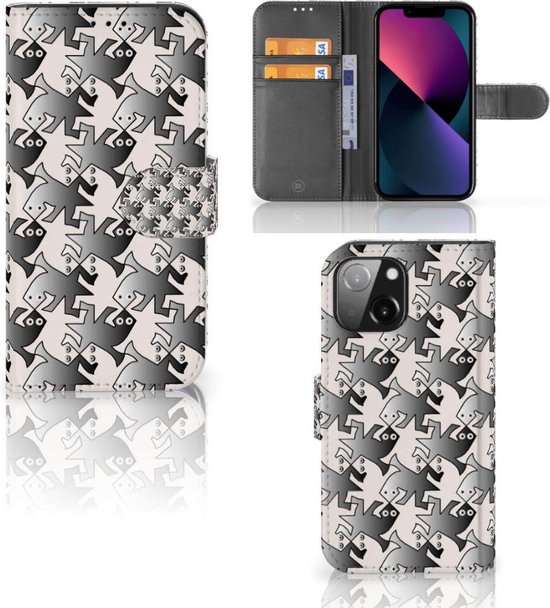 iPhone 13 Mini Telefoonhoesje met Pasjes Salamander Grey
