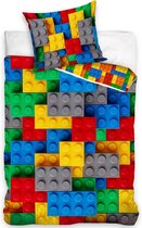 DREAMEE Dekbedovertrek Classic Bricks - Eenpersoons - 140x200 cm - Multi