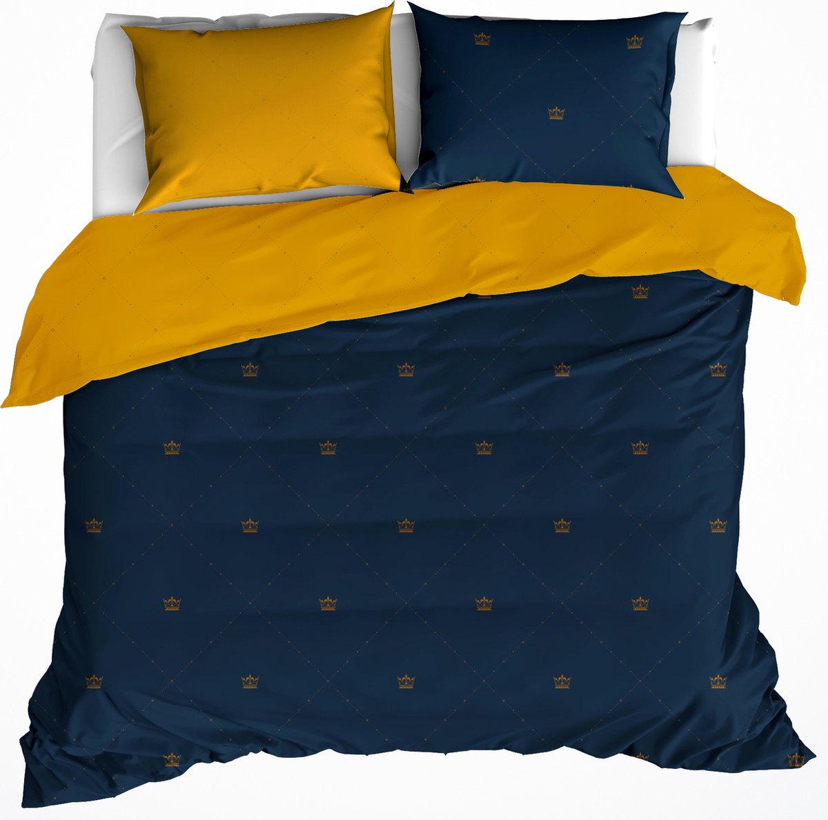 De Witte Lietaer Dekbedovertrek Katoen Satijn Rex - Lits Jumeaux - 240 x 220 cm - Blauw