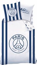 Paris Saint Germain Rayures - Dekbedovertrek - Eenpersoons - 140 x 200 cm - Wit