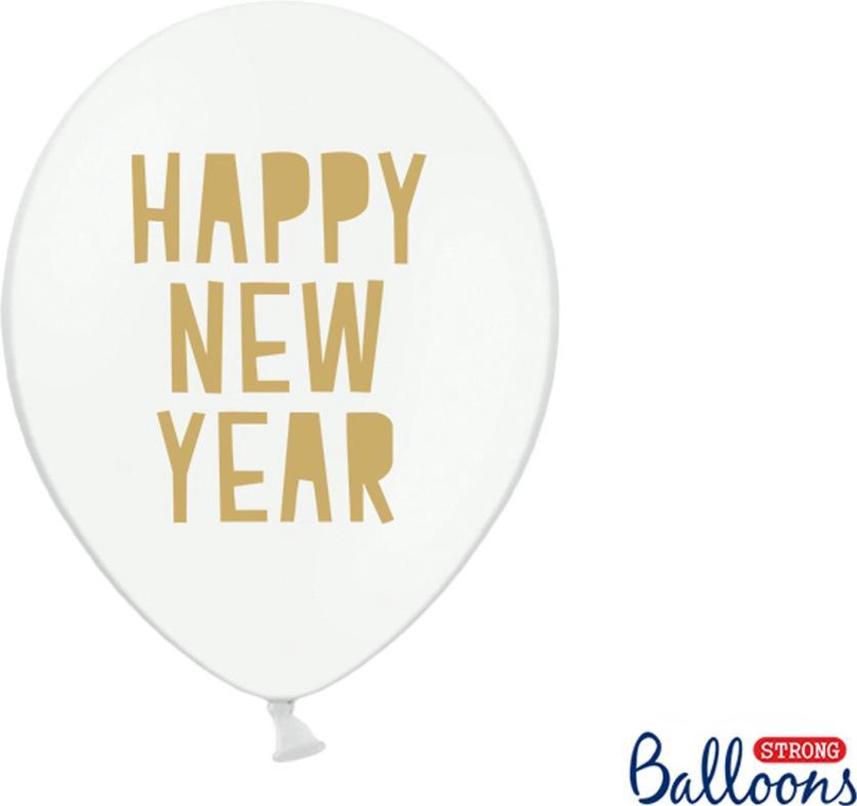 Happy New Year Ballonnen Pastel Puur Wit (6st)