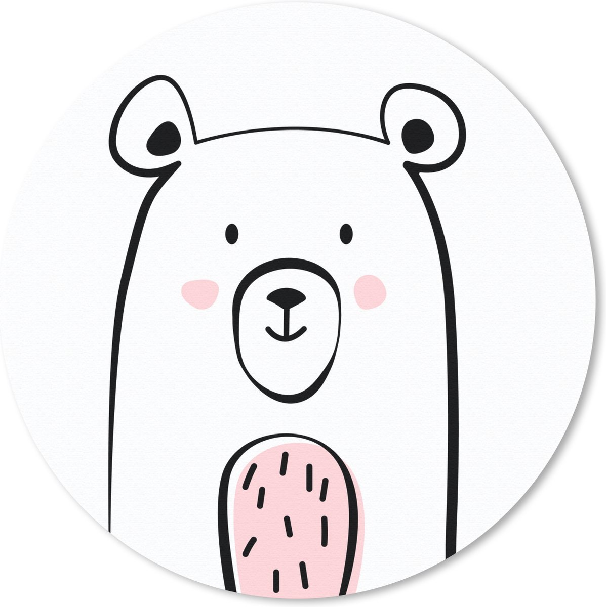 Muismat rond 30x30 cm - Mousepad Beer - Kind - Roze - Ronde muismatten