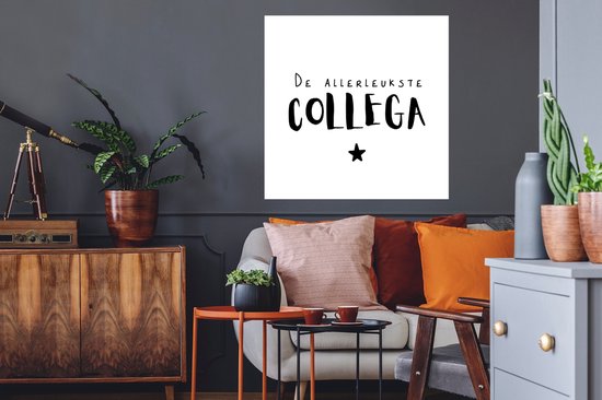 Stickers muraux - Sticker Feuille - Citations - Collègue - Proverbes - Le plus gentil collègue - 80x80 cm - Feuille adhésive - Stickers muraux Chambre d'enfant - Papier peint autocollant