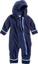 Playshoes - Fleece overall in contrasterende kleuren voor baby's  - Marineblauw - maat 62CM