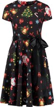 Kerstjurk Black Bells - Maat 2XL ( 44 ) - Dames Jurk Kerst