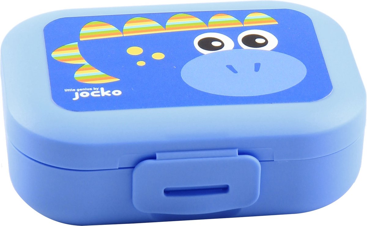 Jim Jam Bags Broodtrommel Dino Junior 18 X 12 Cm Blauw