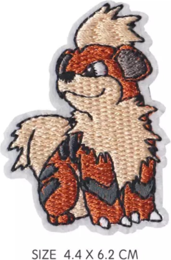 Growlithe strijk embleem - pokemon patch - patches - stof & strijk applicatie