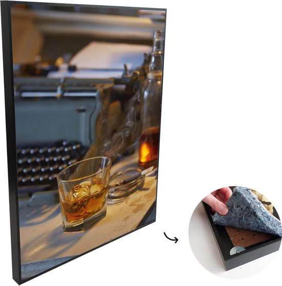 Tableau Whisky 5 Panneaux – Toile Imprimée Bourbon Cigare – Art Mural Bar