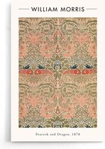 Walljar - William Morris - Peacock and Dragon II - Muurdecoratie - Poster