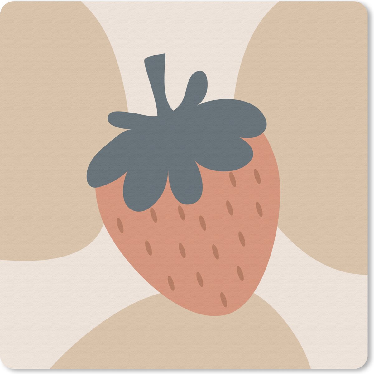 Muismat 30x30 cm - Mousepad Fruit - Pastel - Aardbei - Zomer - Muismatten