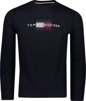 Tommy Hilfiger Sweater Blauw Normaal - Maat S - Heren - Herfst/Winter Collectie - Katoen;Polyester