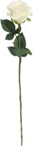 Gerimport Kunstbloem Rose 51 Cm Wit/groen