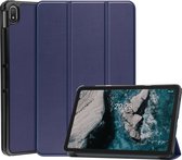 Case2go - Tablet hoes geschikt voor Nokia T20 (2021) - 10.4 Inch - Tri-Fold Book Case - Donker Blauw