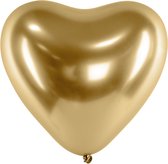 Ballonnen Glossy Goud Hart - 5 stuks