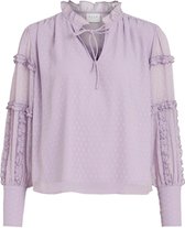 Vila Blouse Viholina O-neck L/s Top 14071377 Pastel Lilac Dames Maat - W44