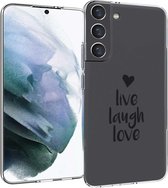 iMoshion Design voor de Samsung Galaxy S22 Plus hoesje - Live Laugh Love - Zwart