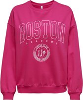 Only Trui Onldreamer Academy Oversized O-neck 15265543 Pink Peacok/boston Dames Maat - S