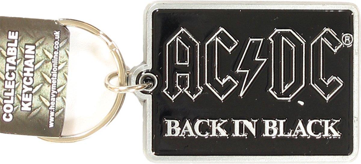 AC/DC - Back In Black Sleutelhanger - Zwart