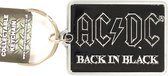 AC/DC Back In Black Metalen Die Cast Relief Logo Sleutelhanger Zilver/Zwart - Officiële Merchandise